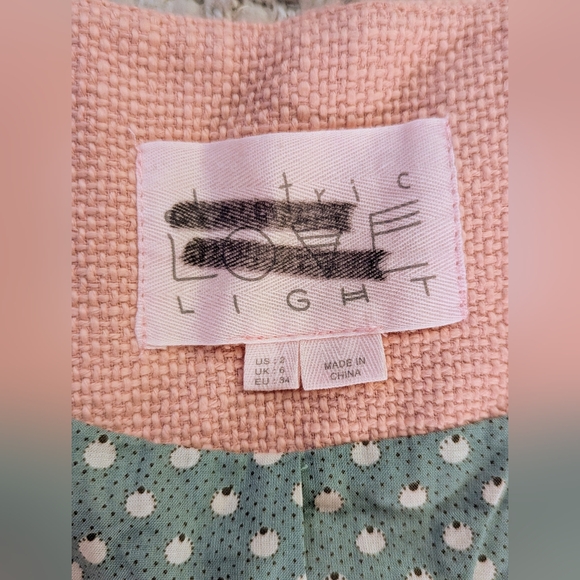 Anthropologie Electric Love Light Textured Petal Jacket in Pink Size US 2 - Picture 9 of 16